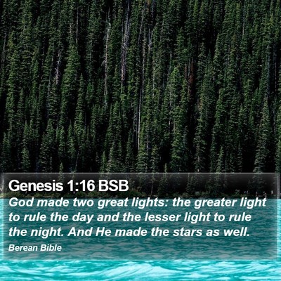 Genesis 1:16 BSB Bible Verse Image