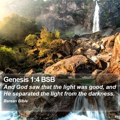 Genesis 1:4 BSB Bible Verse Image