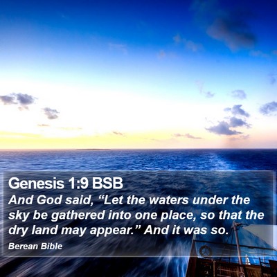 Genesis 1:9 BSB Bible Verse Image