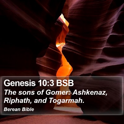 Genesis 10:3 BSB Bible Verse Image