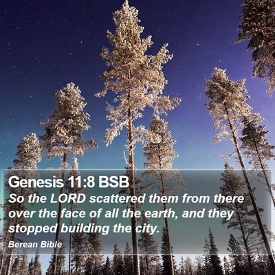 Genesis 11:8 BSB Bible Verse Image