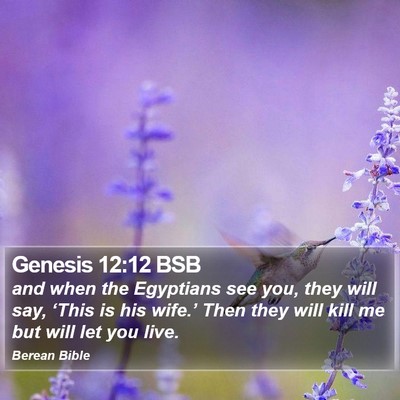 Genesis 12:12 BSB Bible Verse Image