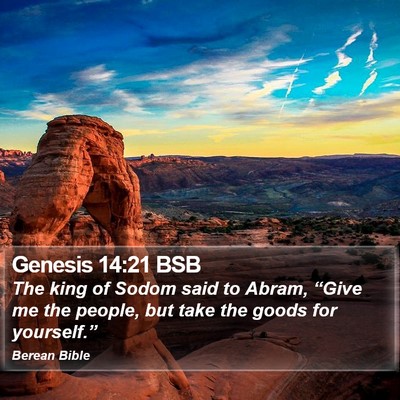 Genesis 14:21 BSB Bible Verse Image