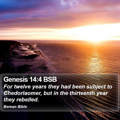 Genesis 14:4 BSB Bible Verse Image