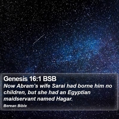 Genesis 16:1 BSB Bible Verse Image