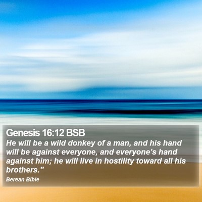 Genesis 16:12 BSB Bible Verse Image