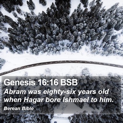 Genesis 16:16 BSB Bible Verse Image