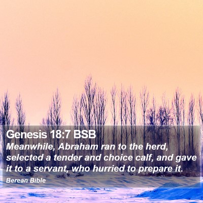 Genesis 18:7 BSB Bible Verse Image