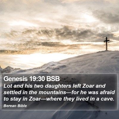 Genesis 19:30 BSB Bible Verse Image