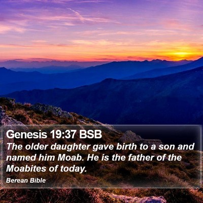 Genesis 19:37 BSB Bible Verse Image