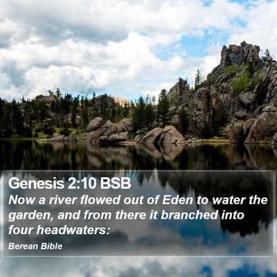 Genesis 2:10 BSB Bible Verse Image