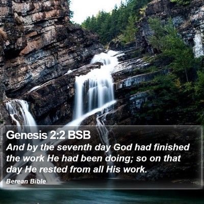 Genesis 2:2 BSB Bible Verse Image