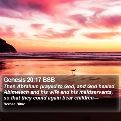 Genesis 20:17 BSB Bible Verse Image