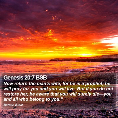 Genesis 20:7 BSB Bible Verse Image