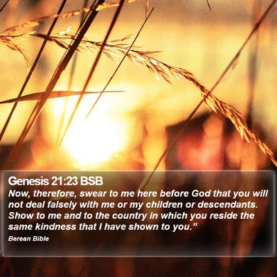 Genesis 21:23 BSB Bible Verse Image