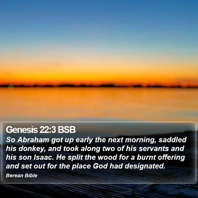 Genesis 22:3 BSB Bible Verse Image