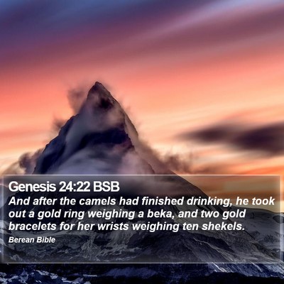 Genesis 24:22 BSB Bible Verse Image