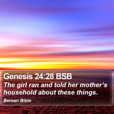 Genesis 24:28 BSB Bible Verse Image