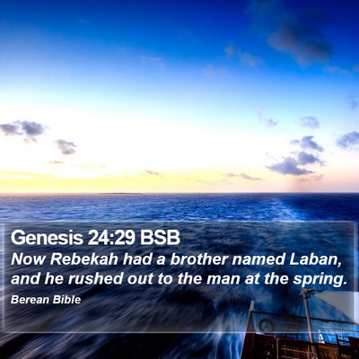 Genesis 24:29 BSB Bible Verse Image