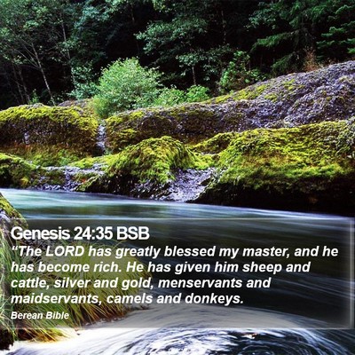 Genesis 24:35 BSB Bible Verse Image