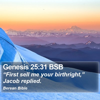 Genesis 25:31 BSB Bible Verse Image