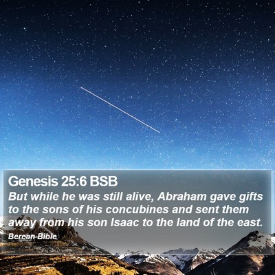 Genesis 25:6 BSB Bible Verse Image