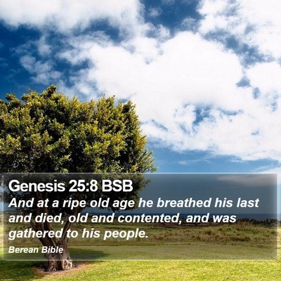 Genesis 25:8 BSB Bible Verse Image
