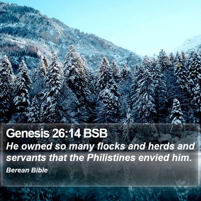 Genesis 26:14 BSB Bible Verse Image