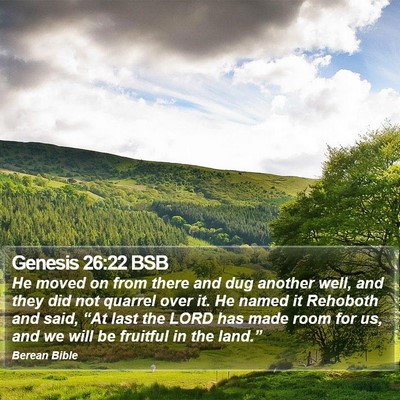 Genesis 26:22 BSB Bible Verse Image