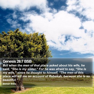 Genesis 26:7 BSB Bible Verse Image