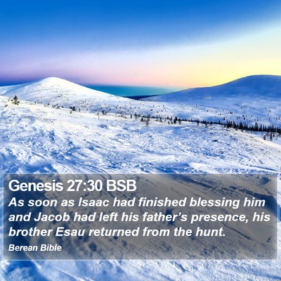 Genesis 27:30 BSB Bible Verse Image