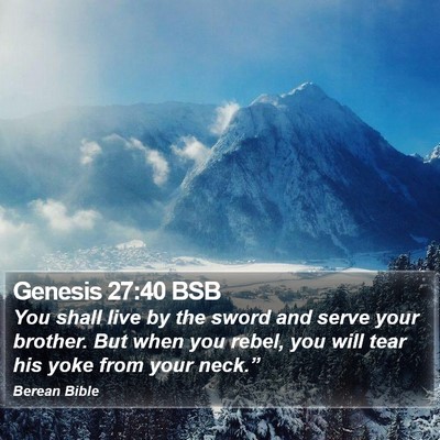 Genesis 27:40 BSB Bible Verse Image
