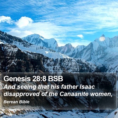 Genesis 28:8 BSB Bible Verse Image