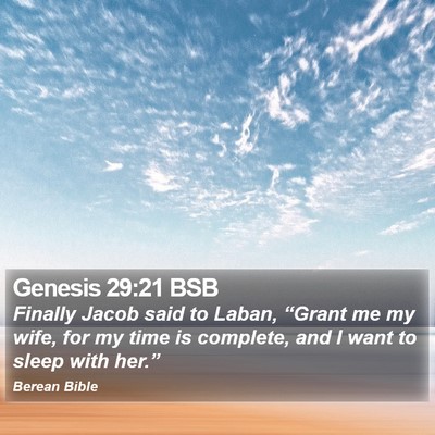 Genesis 29:21 BSB Bible Verse Image