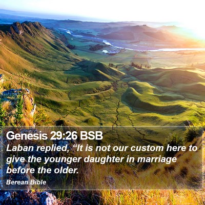 Genesis 29:26 BSB Bible Verse Image