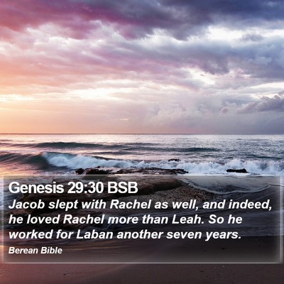 Genesis 29:30 BSB Bible Verse Image