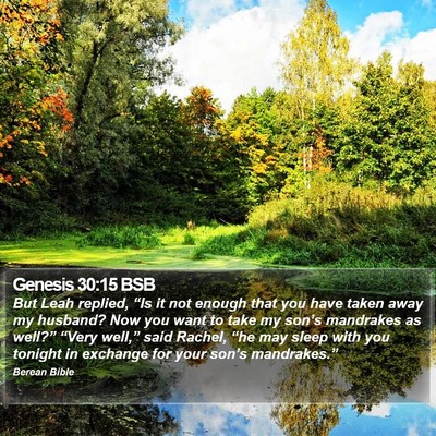 Genesis 30:15 BSB Bible Verse Image