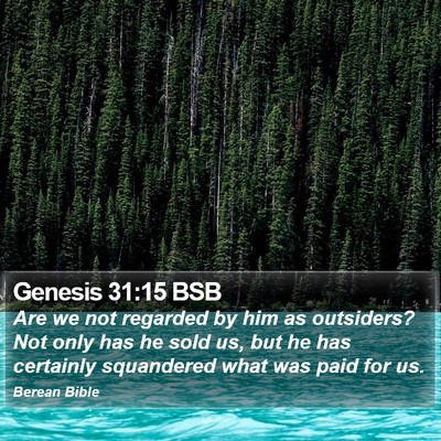Genesis 31:15 BSB Bible Verse Image