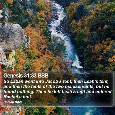 Genesis 31:33 BSB Bible Verse Image