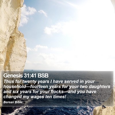Genesis 31:41 BSB Bible Verse Image