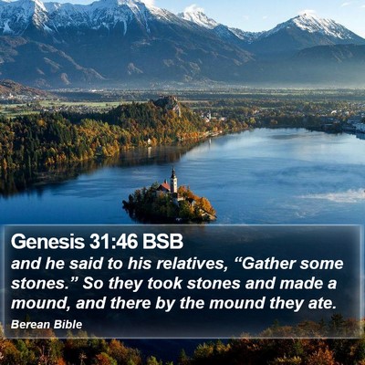 Genesis 31:46 BSB Bible Verse Image