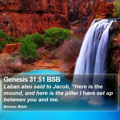 Genesis 31:51 BSB Bible Verse Image