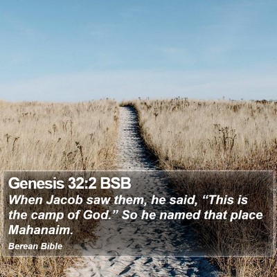 Genesis 32:2 BSB Bible Verse Image