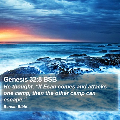 Genesis 32:8 BSB Bible Verse Image
