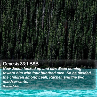 Genesis 33:1 BSB Bible Verse Image