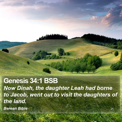 Genesis 34:1 BSB Bible Verse Image