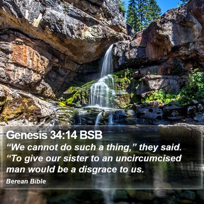 Genesis 34:14 BSB Bible Verse Image