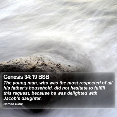 Genesis 34:19 BSB Bible Verse Image