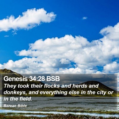 Genesis 34:28 BSB Bible Verse Image