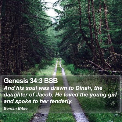 Genesis 34:3 BSB Bible Verse Image